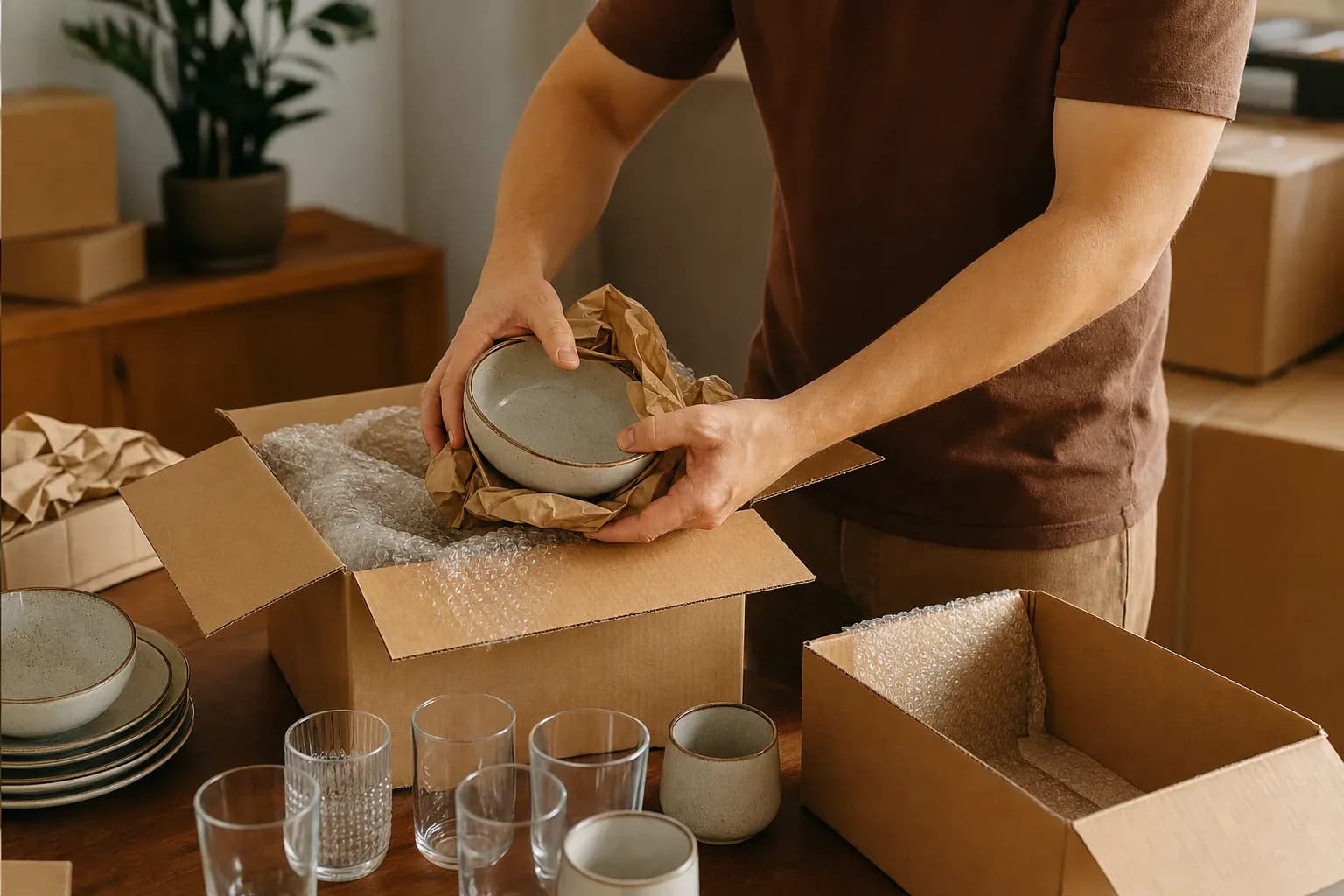 comment emballer la vaisselle pour un déménagement